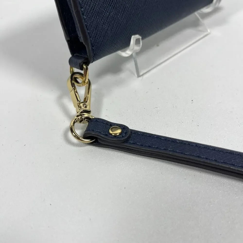 MICHAEL KORS Wallet Jet Set Travel Saffiano Leather Smartphone Wristlet Blue
